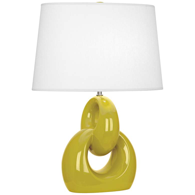 Image 1 Robert Abbey Fusion 27 inch Modern Citron Green Ceramic Table Lamp