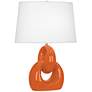 1_Robert Abbey Fusion 27" Modern Pumpkin Orange Ceramic Table Lamp