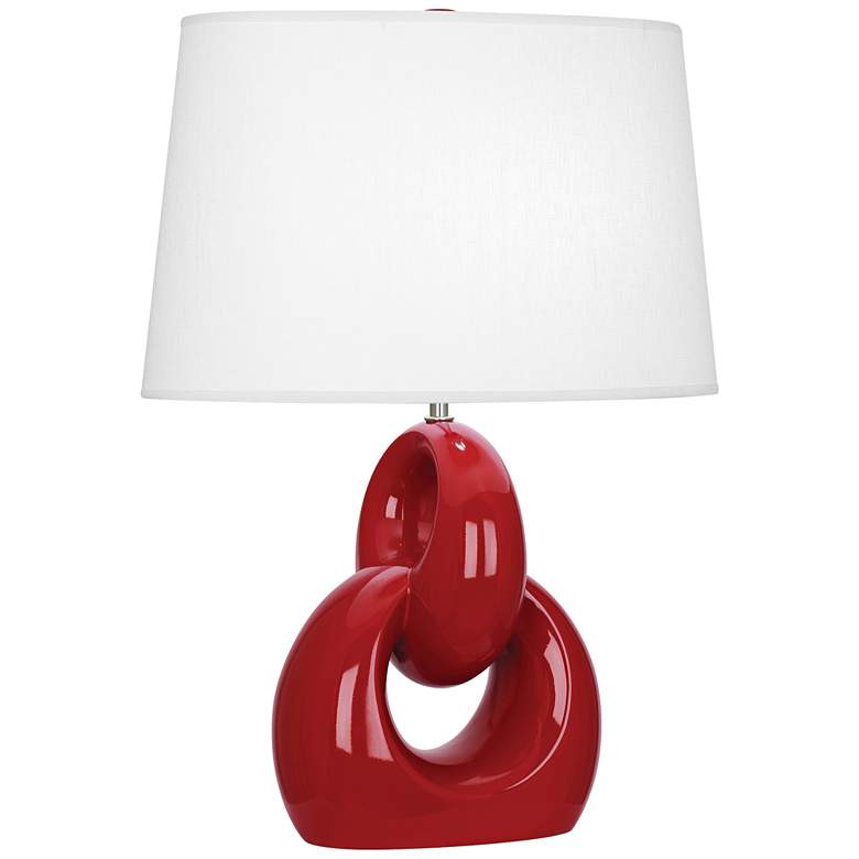 Image 1 Robert Abbey Fusion 27 inch Modern Ruby Red Ceramic Table Lamp