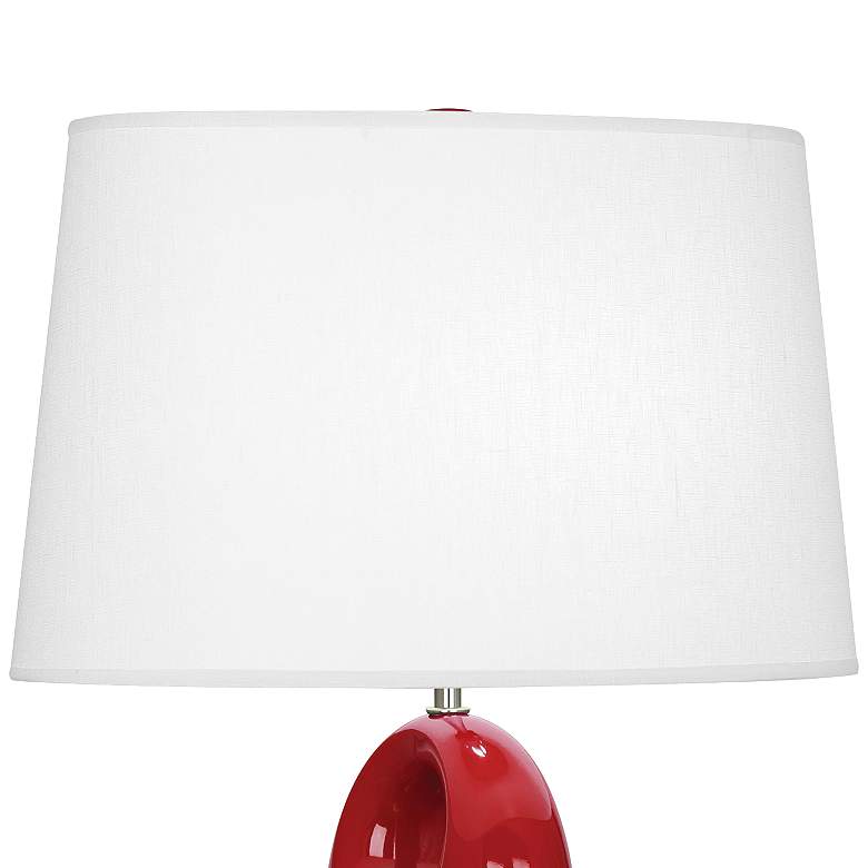 Image 3 Robert Abbey Fusion 27" Modern Ruby Red Ceramic Table Lamp more views