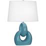 1_Robert Abbey Fusion 27" Modern Steel Blue Ceramic Table Lamp