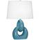 Robert Abbey Fusion 27" Modern Steel Blue Ceramic Table Lamp