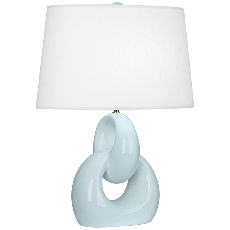 Image 1 Robert Abbey Fusion Baby Blue Ceramic Table Lamp