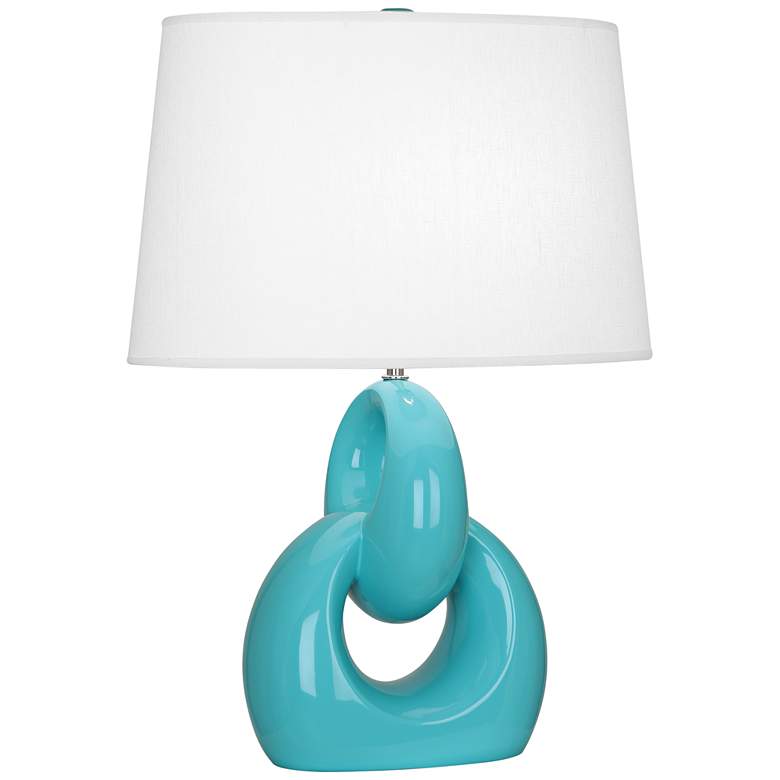 Image 1 Robert Abbey Fusion Coastal Modern Egg Blue Ceramic Table Lamp