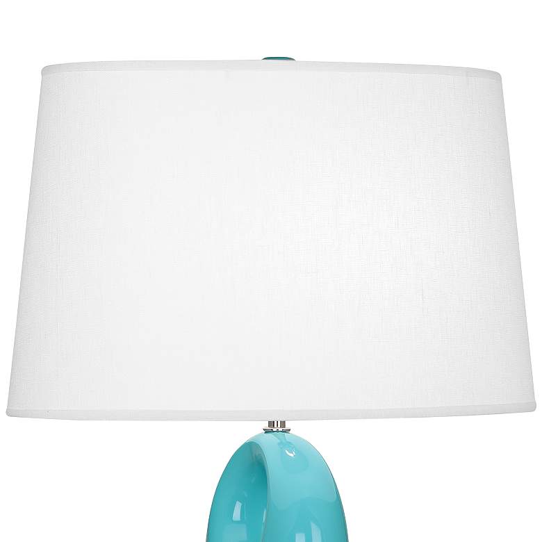 Image 3 Robert Abbey Fusion Coastal Modern Egg Blue Ceramic Table Lamp more views