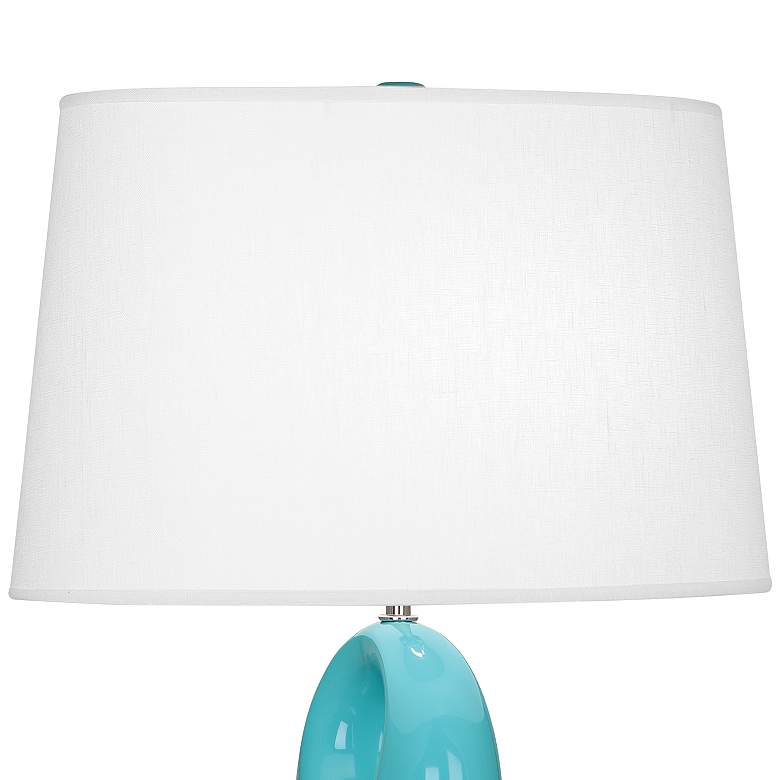 Image 3 Robert Abbey Fusion Coastal Modern Egg Blue Ceramic Table Lamp more views