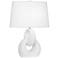 Robert Abbey, Fusion, Daisy Glazed Ceramic, Nickel Accents, Table Lamp