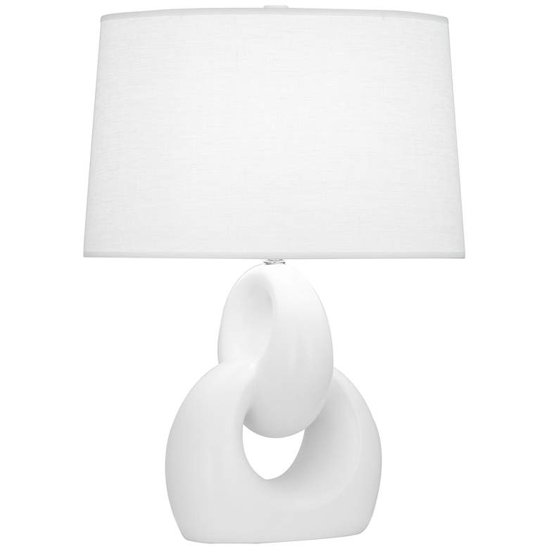 Image 1 Robert Abbey, Fusion, Matte Daisy Glazed Ceramic, Nickel, Table Lamp