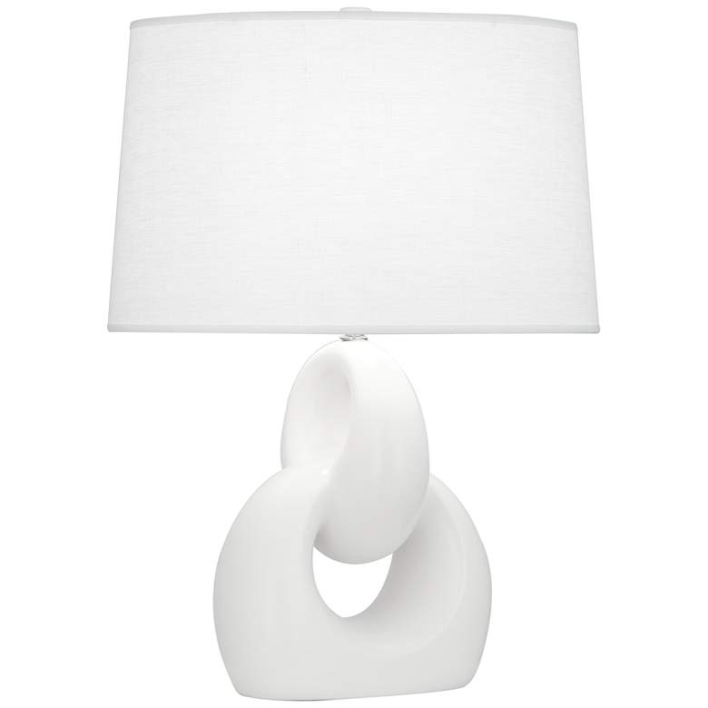 Image 1 Robert Abbey Fusion Matte White Ceramic Table Lamp