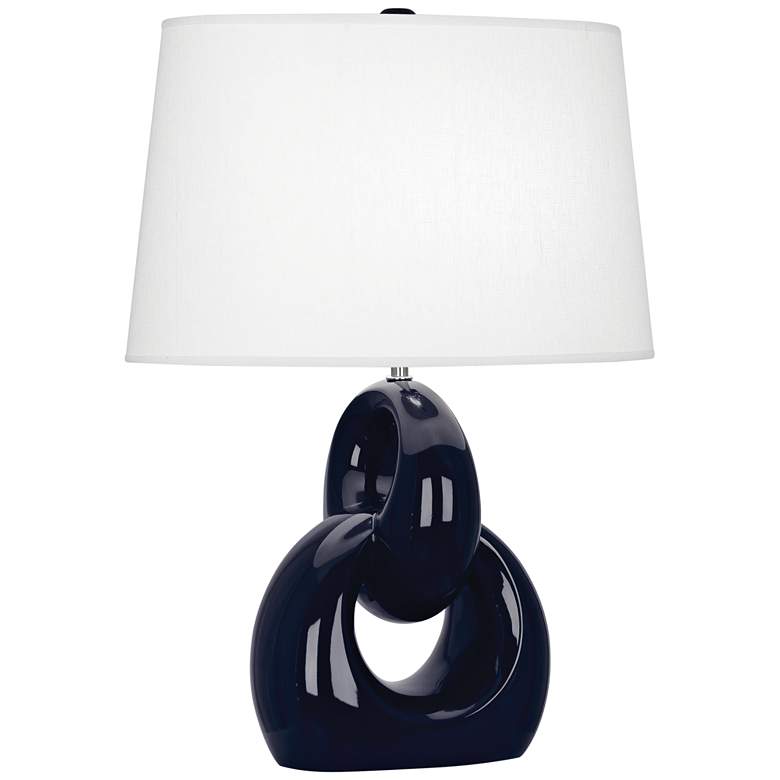 Image 1 Robert Abbey Fusion Midnight Blue Ceramic Table Lamp