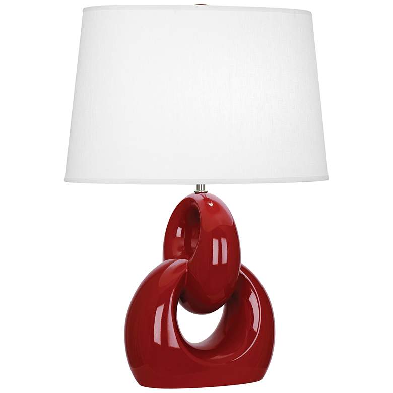 Image 1 Robert Abbey Fusion Oxblood Red Ceramic Table Lamp