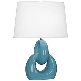 Image1 of Robert Abbey Fusion Steel Blue Ceramic Table Lamp