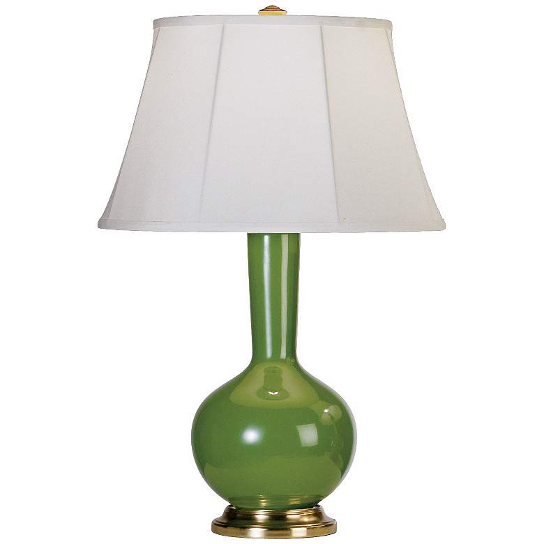 Image 1 Robert Abbey Genie Brass and Kiwi Green Ceramic Table Lamp