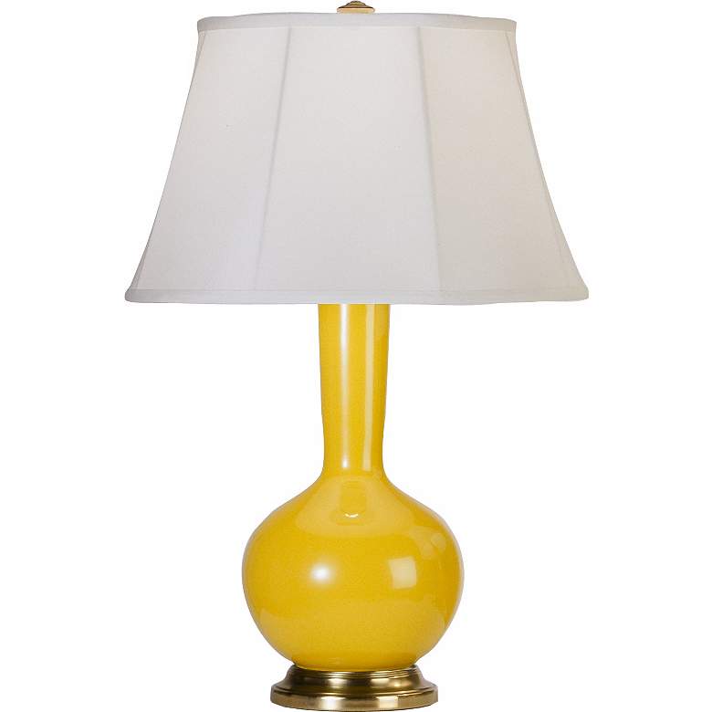 Image 1 Robert Abbey Genie Brass and Yellow Ceramic Table Lamp