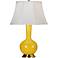 Robert Abbey Genie Brass and Yellow Ceramic Table Lamp
