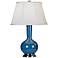 Robert Abbey Genie Silver and Blue Ceramic Table Lamp