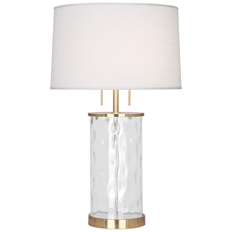 Image 2 Robert Abbey Gloria 28 1/4 inch Brass and Wavy Glass Accent Table Lamp