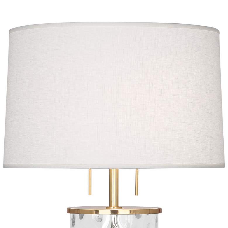Image 3 Robert Abbey Gloria 28 1/4" Brass and Wavy Glass Accent Table Lamp more views