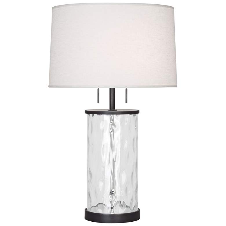 Image 1 Robert Abbey Gloria 28 1/4 inch Bronze and Wavy Glass Accent Table Lamp