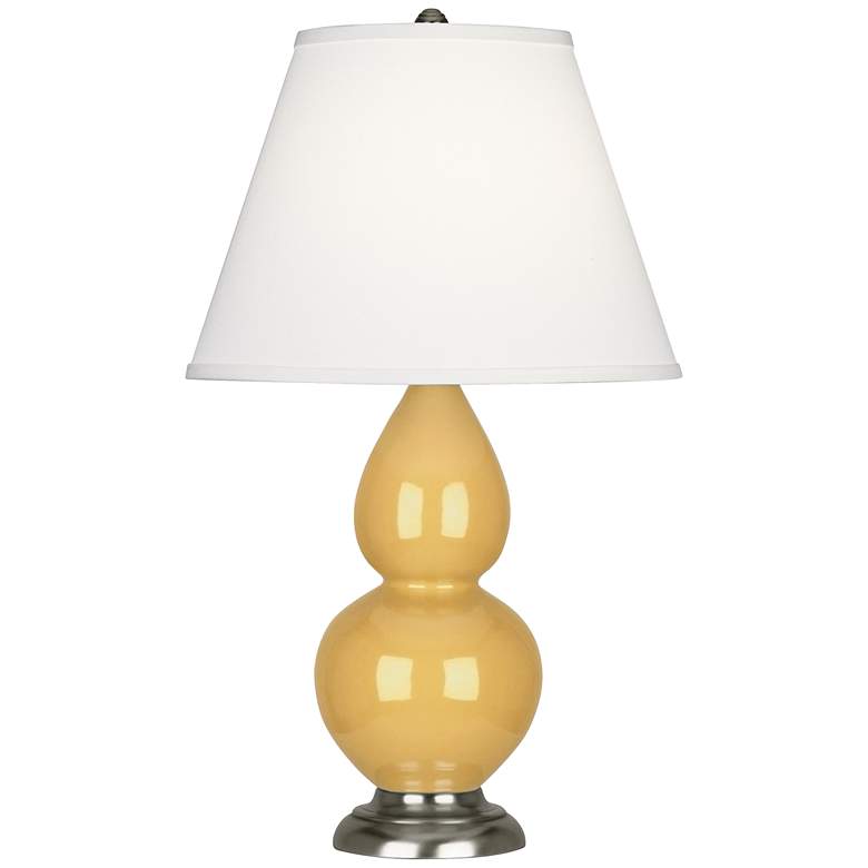 Image 1 Robert Abbey Gourd 22 3/4" Silver and Sunset Yellow Ceramic Table Lamp