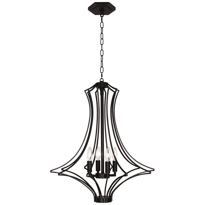 Image 1 Robert Abbey Grace Chandelier 24 inch 4 light Bronze finish