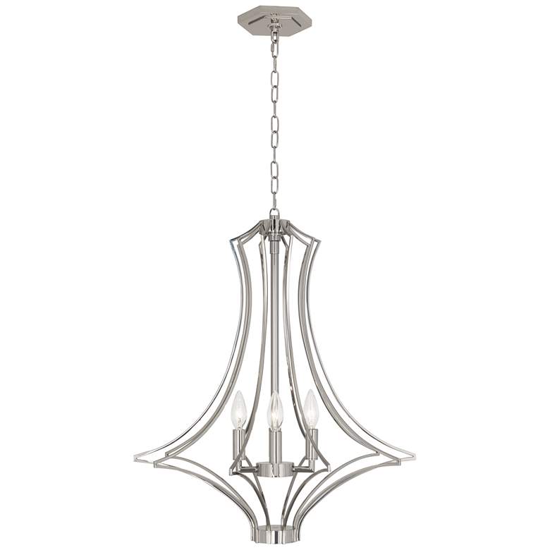Image 1 Robert Abbey Grace Chandelier 24" 4 light Nickel finish