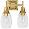 Robert Abbey Grace Wall Sconce 13" 2 light brass w/ glass