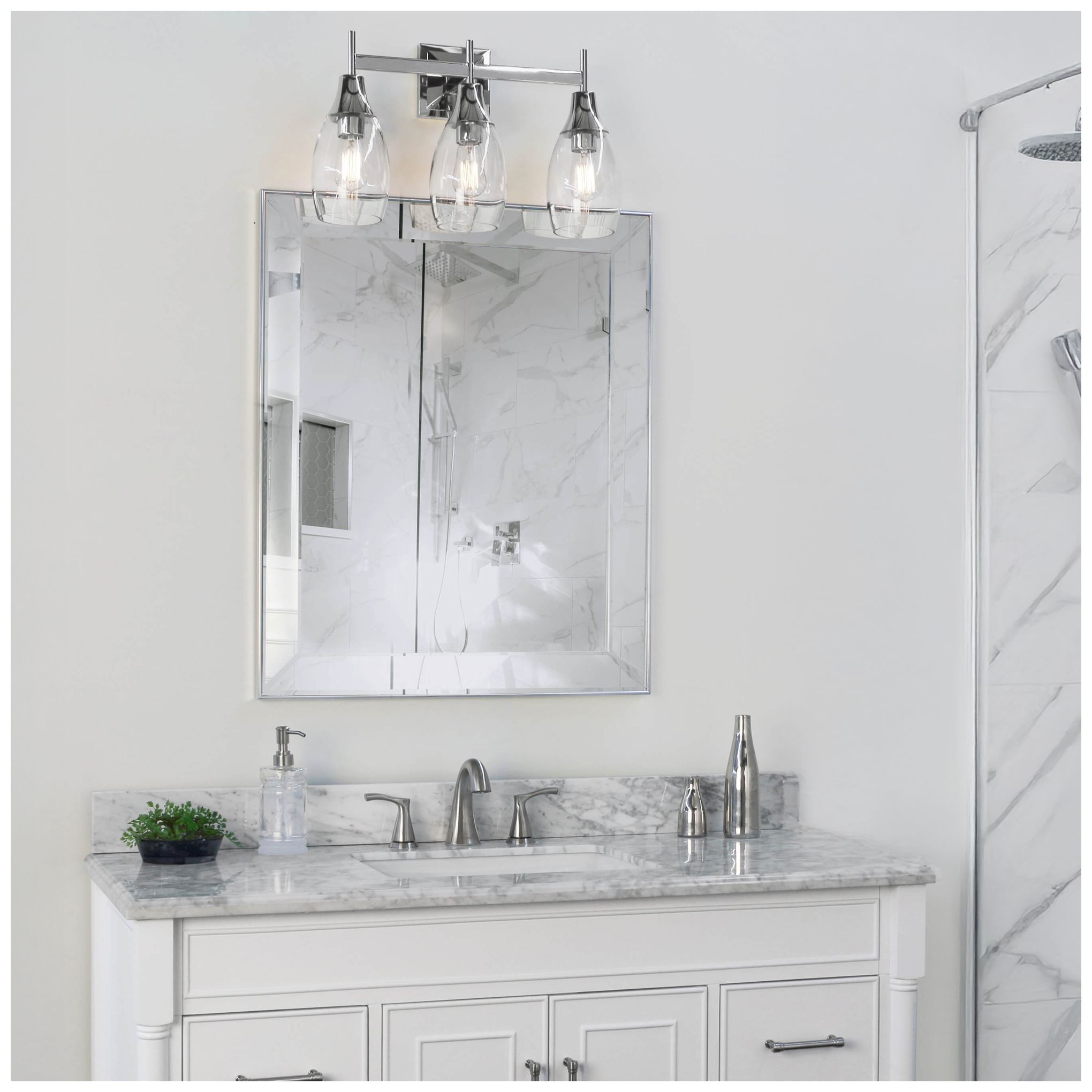 Image 3 Robert Abbey Grace Wall Sconce 21" 3 light bath bar brass and glass more views