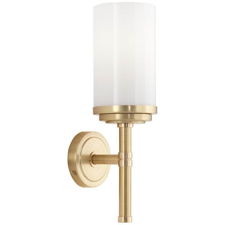 Image 1 Robert Abbey Halo 13" Sconce Brass Finish With Cased White Glass Shade