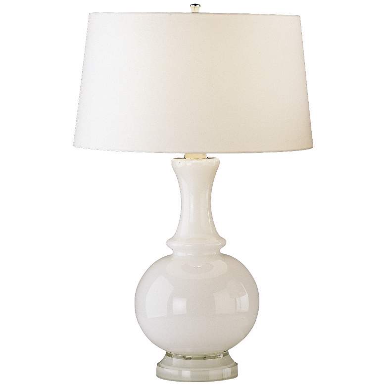Image 3 Robert Abbey Harriet 27" High Round Gourd White Glass Table Lamp