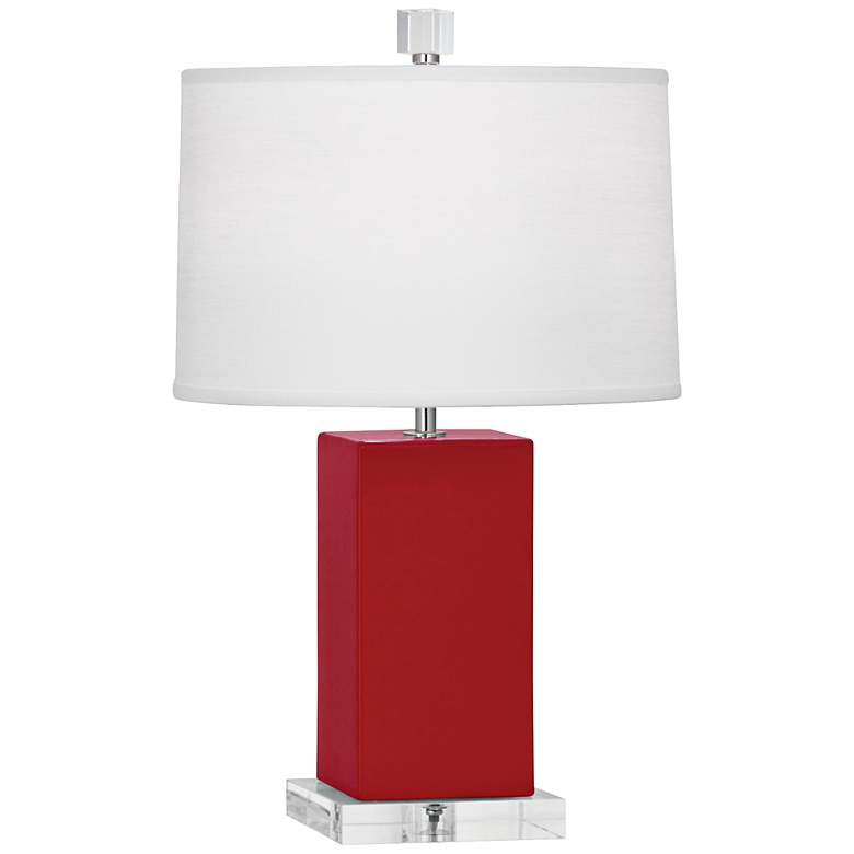 Image 1 Robert Abbey Harvey 19 1/4 inch Ruby Red Glazed Ceramic Accent Lamp