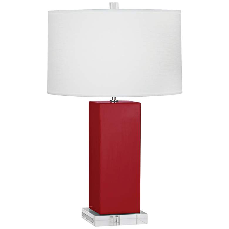 Image 1 Robert Abbey Harvey 33" Ruby Red Glazed Ceramic Table Lamp