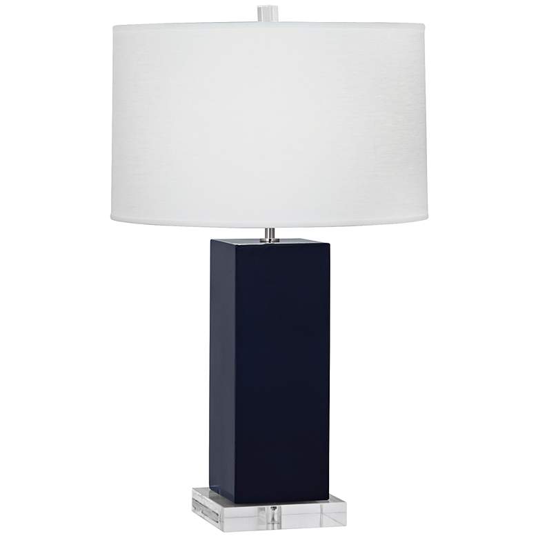 Image 1 Robert Abbey Harvey Midnight Blue Ceramic Table Lamp