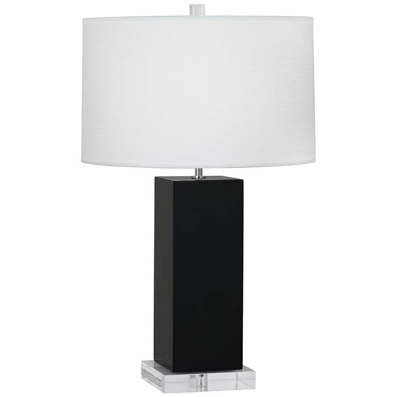 Image 1 Robert Abbey, Harvey, Obsidian Glazed Ceramic, Table Lamp