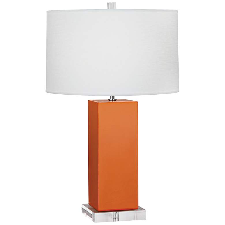 Image 1 Robert Abbey Harvey Pumpkin Glazed Ceramic Table Lamp