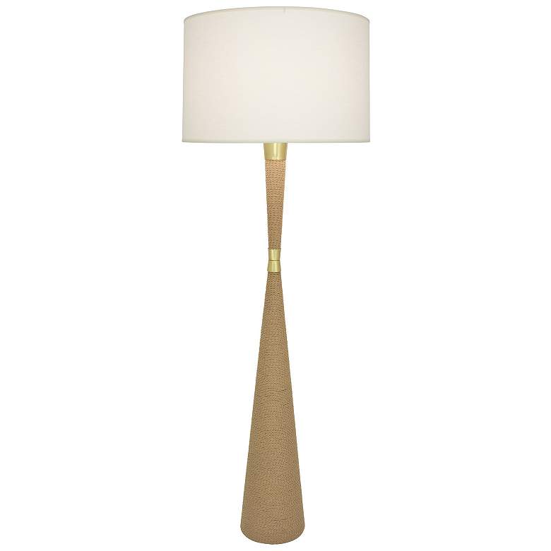 Image 1 Robert Abbey Hatteras 61" Fondine and Brass Natural Rope Floor Lamp