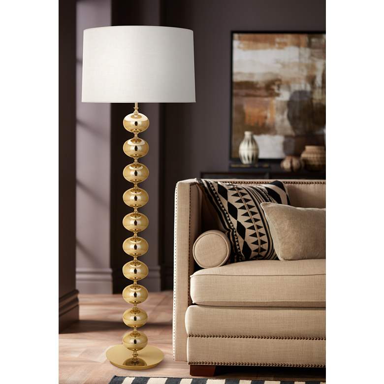 Image 1 Robert Abbey Hollywood Polished Brass Stacked Floor Lamp