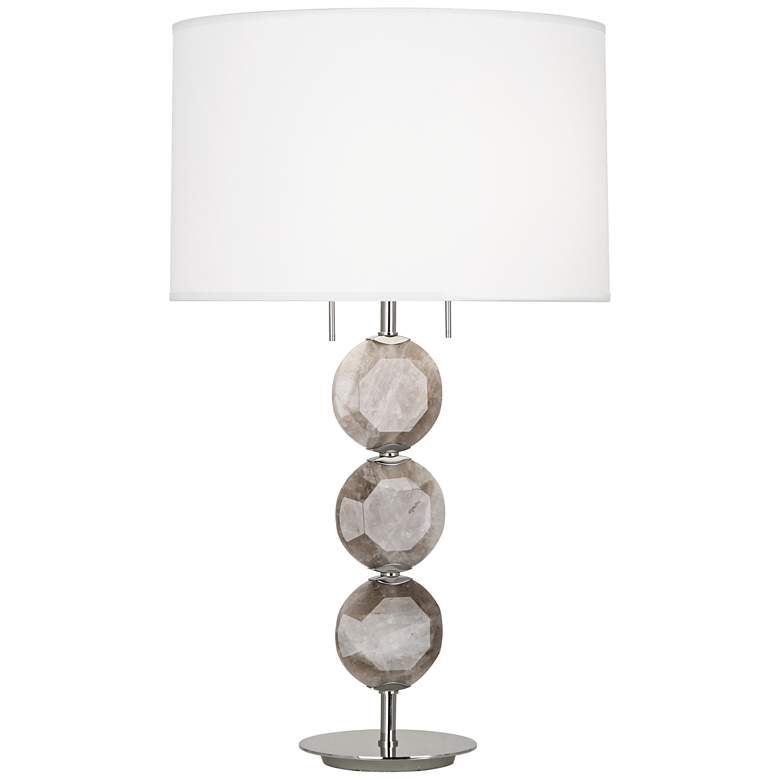 Image 1 Robert Abbey Hope Polished Nickel Smoky Crystal Table Lamp