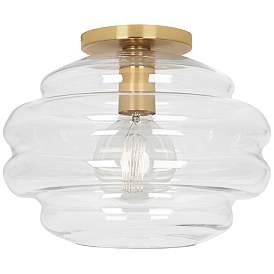 Image2 of Robert Abbey Horizon 11 3/4" Wide Modern Brass and Clear Ceiling Light