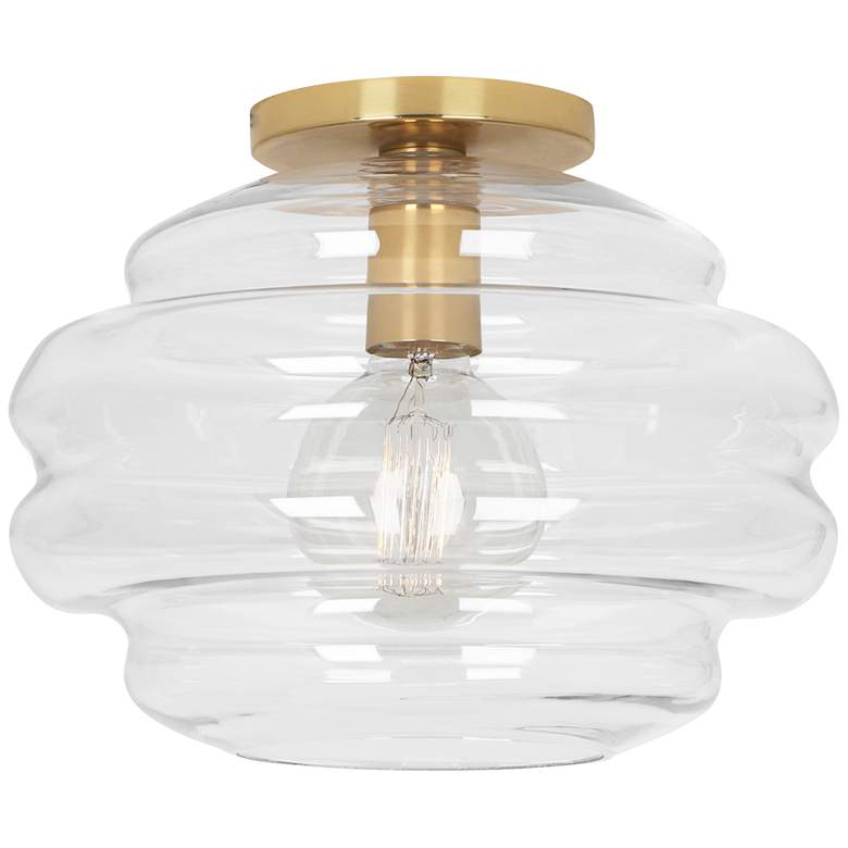 Image 2 Robert Abbey Horizon 11 3/4 inch Wide Modern Brass and Clear Ceiling Light