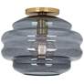 Thumbnail2 of Robert Abbey Horizon 11 3/4" Wide Modern Brass and Smoke Ceiling Light