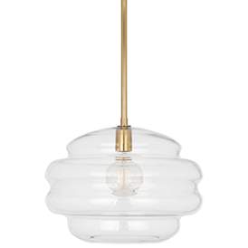 Image1 of Robert Abbey Horizon 15 1/4" Wide Modern Brass and Clear Pendant Light