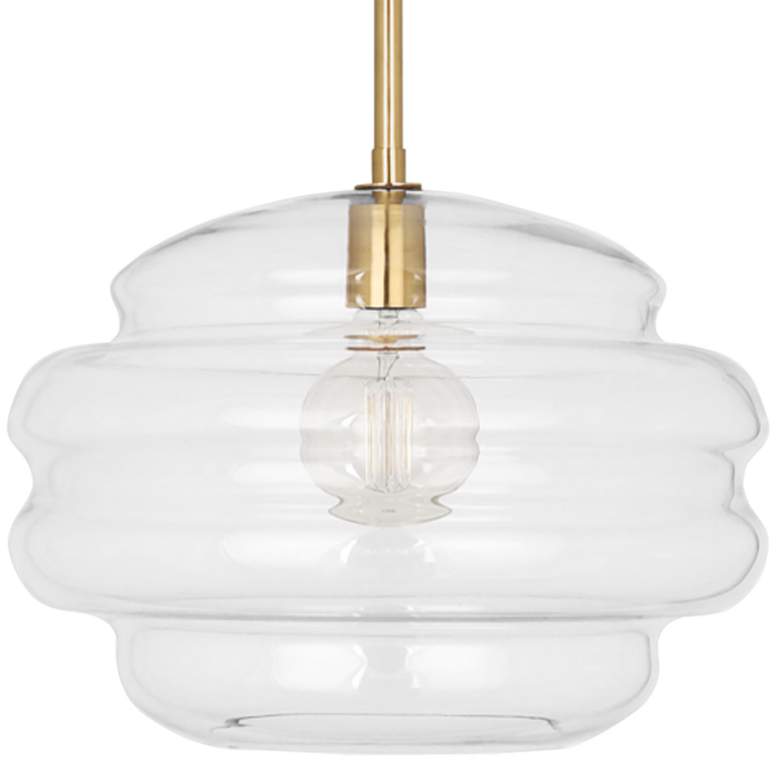 Image 2 Robert Abbey Horizon 15 1/4 inch Wide Modern Brass and Clear Pendant Light more views