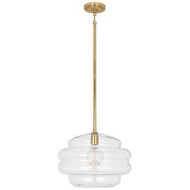 Image4 of Robert Abbey Horizon 15 1/4" Wide Modern Brass and Clear Pendant Light more views