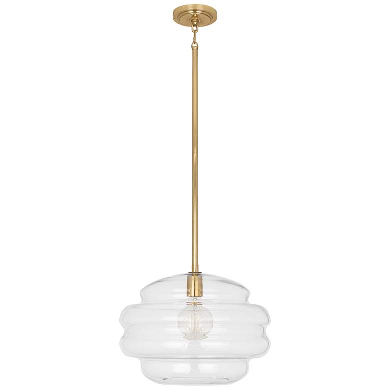 Image 4 Robert Abbey Horizon 15 1/4" Wide Modern Brass and Clear Pendant Light more views
