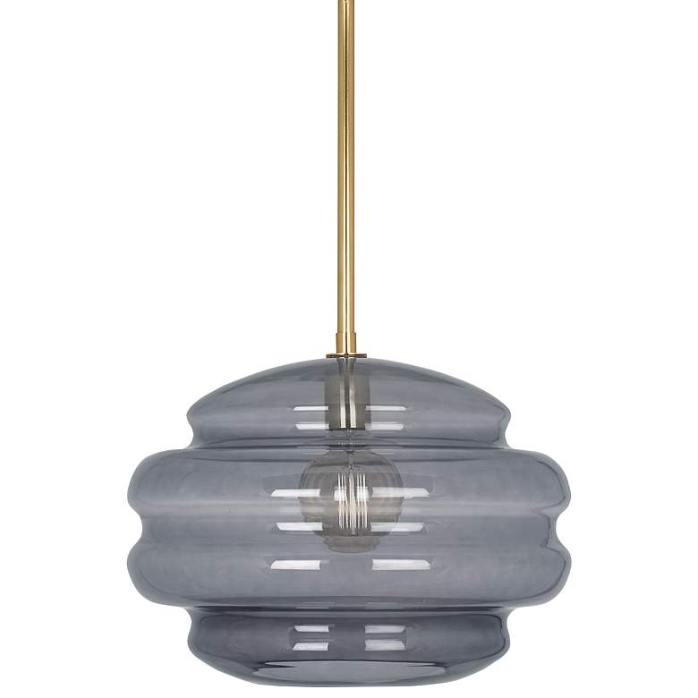 Image 1 Robert Abbey Horizon 15 1/4" Wide Modern Brass and Grey Pendant Light