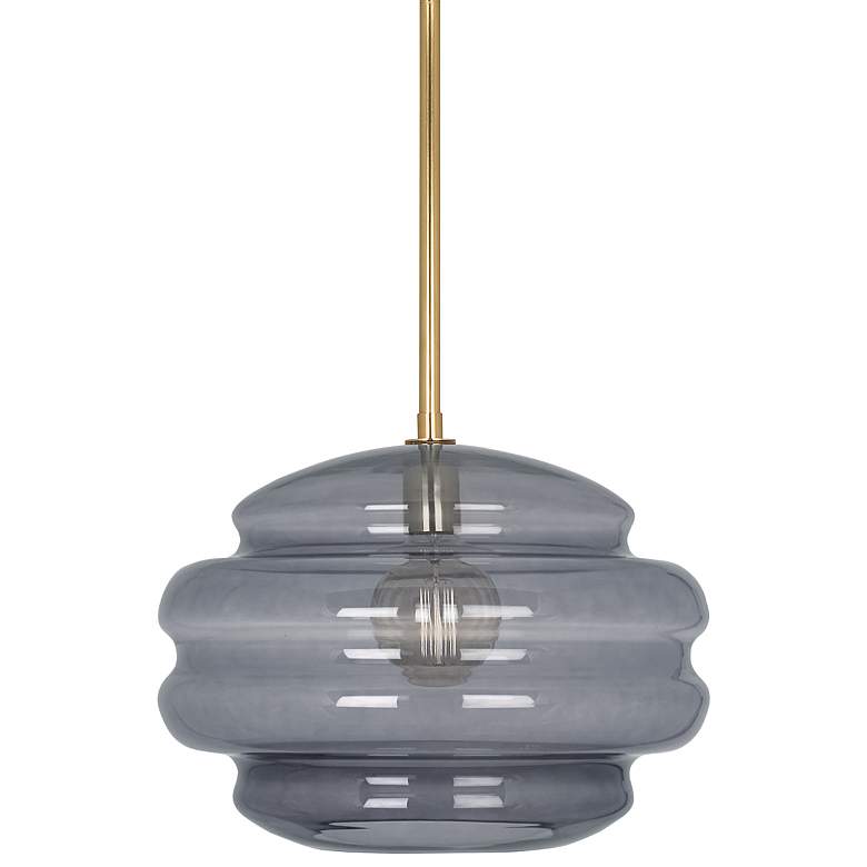 Image 1 Robert Abbey Horizon 15 1/4 inch Wide Modern Brass and Grey Pendant Light