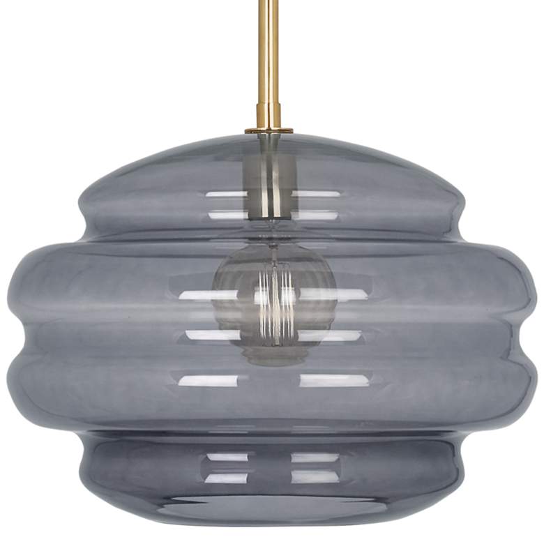 Image 2 Robert Abbey Horizon 15 1/4 inch Wide Modern Brass and Grey Pendant Light more views