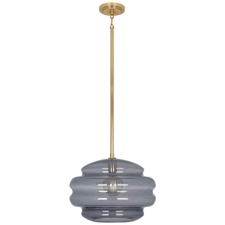 Image 4 Robert Abbey Horizon 15 1/4 inch Wide Modern Brass and Grey Pendant Light more views