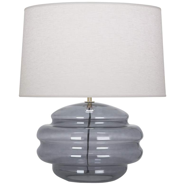 Image 1 Robert Abbey Horizon Smoke Gray Glass Table Lamp